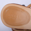 second hand Gucci by Tom Ford Tan Leather Kitten Heel Mules Horsebit Detail