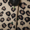 second hand Gaetano Navarra Leopard Print Overcoat with Multicolor Fur