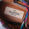 Secondhand Valentino Garavani Printed Leather Wrap Ballet Flats in Brown - '10s