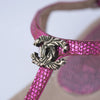 Secondhand Chanel Metallic Fuchsia Leather CC Thong Sandals - '10s