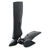 Secondhand Salvatore Ferragamo Black Cutout Leather Eyelet Knee Boots - '10s