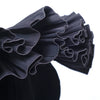 Secondhand Yves Saint laurent Black Velvet Dress with Ruffle Shoulders and High-Low Skirt - '80s