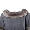 Secondhand Collection Privée Gray Wool Blend Dress With a Faux Fur Collar And Cuff - '00s
