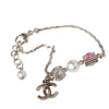 Secondhand Chanel Multicolor Pearl Bracelet with CC Charm Logo