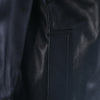 Secondhand Yves Saint Laurent Black Leather Coat with Silver Fox Fur Trim -'90s