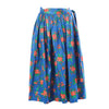 Secondhand Yves Saint Laurent Top And Blue Floral Silk Skirt Set - '70s