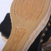 Secondhand Marc Jacobs Black Studded Espadrille Wedges with Ankle Ribbon Ties - '10s