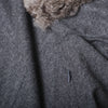 Secondhand Collection Privée Gray Wool Blend Dress With a Faux Fur Collar And Cuff - '00s
