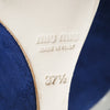 Secondhand Miu Miu Cut-Out Wedge Platform Sandals In Blue Suede - '10s