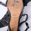 Second Hand John Galliano Gazette Black Leather Lace-Up Slingback Heels