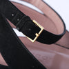 Secondhand Gucci Black Suede Horsebit Platform Ankle Strap Wedges - '10s