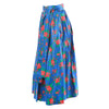 Secondhand Yves Saint Laurent Top And Blue Floral Silk Skirt Set - '70s