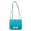 Secondhand Hermès Constance 18 Turquoise (T9) Matte Crocodile Niloticus – Palladium Hardware - '00s