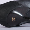 Secondhand Chanel Black Leather & Canvas Bow Pointed-Toe Pumps - '90s