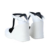 Secondhand Prada White Leather T-Strap Platform Wedge Sandals - '10s