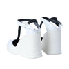 Secondhand Prada White Leather T-Strap Platform Wedge Sandals - '10s