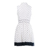 Secondhand Fendi White Silk Shirt Dress with Polka Dot Print and Contrast Hem- '10s