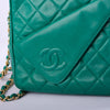 second hand Chanel Emerald Green Quilted Lambskin Front Pocket Tassel Camera Bag Gold Hardware -'80s