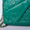Secondhand Chanel Emerald Green Quilted Lambskin Front Pocket Tassel Camera Bag Gold Hardware -'90s
