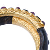 Secondhand Collection Privée Contrarié Bracelet in Gold, Wood & Sapphire - '80s