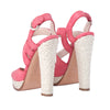 Secondhand Casadei Pink Nubuck Leather Ankle Strap Espadrille Sandals