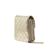 Chanel Quilted Metallic Aged Calfskin Clams Wallet on Chain Secondhand