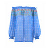 second hand Yves Saint Laurent Top And Blue Floral Silk Skirt Set