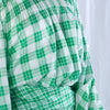 Secondhand Yves Saint Laurent Green Plaid Peasant Blouse Wrap Skirt Set - '70s