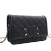 Chanel Caviar CC Filigree Wallet On Chain Secondhand