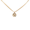Dior Gold Plated Strass CD Round Pendant Necklace Secondhand