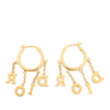 Dior Dio(r)evolution Gold Plated Strass Drop Hoop Earrings Secondhand