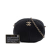 Chanel Chevron Lambskin Pleated Oval Camera Bag Secondhand