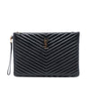 Saint Laurent Quilted Chevron Leather Monogram Document Holder Secondhand