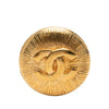 Chanel CC Gold Plated Sunburst Round Pin Brooch Secondhand