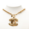 Secondhand Chanel CC Gold Plated Quilted Pendant Necklace