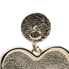 Secondhand Chanel CC Gold Plated Faux Pearl Strass and Resin Heart Drop Push Back Earrings