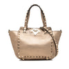 Valentino Mini Metallic Pebbled Calfskin Rockstud Trapeze Satchel Secondhand