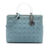 Dior Large Denim Cannage Acrylic Handles Lady Dior Secondhand