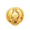 Chanel CC Gold Plated Round Clip On Earrings Secondhand