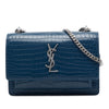 Saint Laurent Mini Croc Embossed Leather Monogram Sunset Wallet on Chain Secondhand