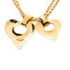 Chanel CC Gold Plated Double Heart Pendant Necklace Secondhand