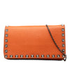 Valentino Pebbled Calfskin Rockstud Clutch on Chain Secondhand