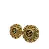 Chanel Gold Plated Resin CC Chain Round Clip On Earrings Secondhand