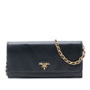 Prada Saffiano Lux Wallet On Chain Secondhand