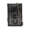 Chanel Tweed and PVC Phone Pouch with Chain Secondhand