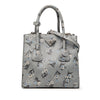 Prada Saffiano Floral Print Twin Pocket Satchel Secondhand