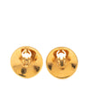Chanel CC Gold Plated Enamel Round Clip On Earrings Secondhand