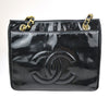 Secondhand Chanel Logo CC Black Patent Leather Bag