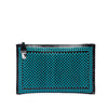 Prada Woven Goatskin Madras Zip Clutch Secondhand