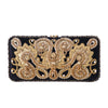 Secondhand Chanel Black Velvet Gold Embroidered Clutch – '10s